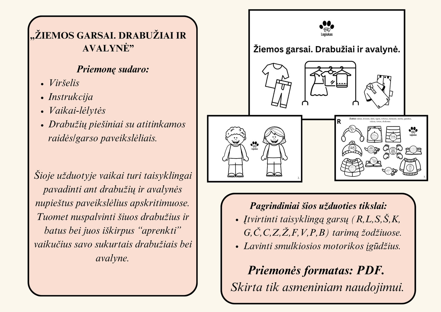 Žiemos garsai. Drabužiai ir avalynė.